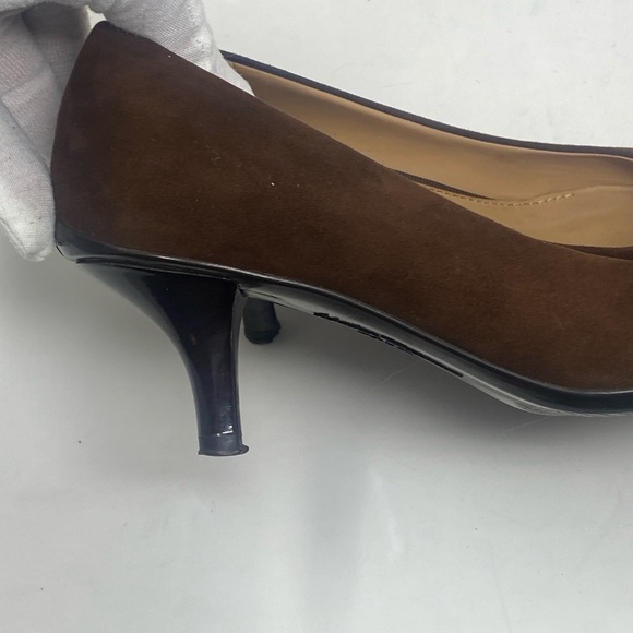 Salvatore Ferragamo Pumps Heel Brown Suede Sz 5 - Picture 11 of 16
